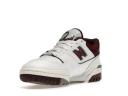 New Balance White & Burgundy 550 Sneakers