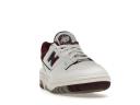 New Balance White & Burgundy 550 Sneakers