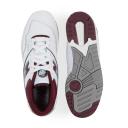 New Balance White & Burgundy 550 Sneakers