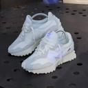New Balance White & Gray 327 Sneakers