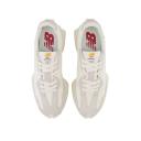 New Balance White & Gray 327 Sneakers