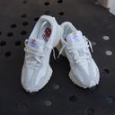 New Balance White & Gray 327 Sneakers