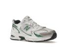 New Balance White & Green 530 Sneakers