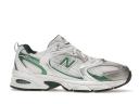 New Balance White & Green 530 Sneakers