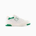 New Balance White & Green 550 Sneakers
