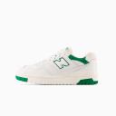 New Balance White & Green 550 Sneakers