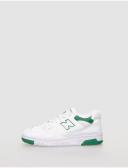 New Balance White & Green 550 Sneakers