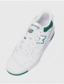 New Balance White & Green 550 Sneakers