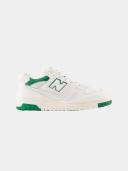 New Balance White & Green 550 Sneakers