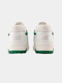New Balance White & Green 550 Sneakers