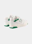 New Balance White & Green 550 Sneakers