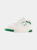 New Balance White & Green 550 Sneakers