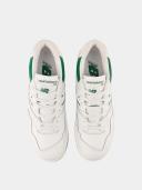 New Balance White & Green 550 Sneakers