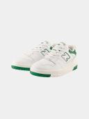 New Balance White & Green 550 Sneakers