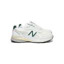 New Balance White & Green Made in USA 990v4 Sneakers