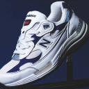New Balance White & Navy Made in US 992 Sneakers