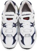 New Balance White & Navy Made in US 992 Sneakers