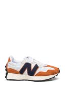New Balance White & Orange 327 Sneakers