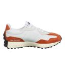 New Balance White & Orange 327 Sneakers