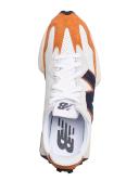 New Balance White & Orange 327 Sneakers