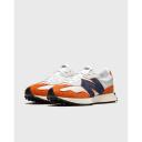 New Balance White & Orange 327 Sneakers