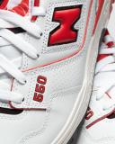 New Balance White & Red 550 Sneakers