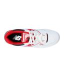New Balance White & Red 550 Sneakers