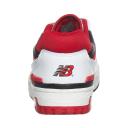 New Balance White & Red 550 Sneakers