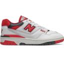 New Balance White & Red 550 Sneakers