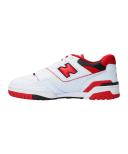New Balance White & Red 550 Sneakers