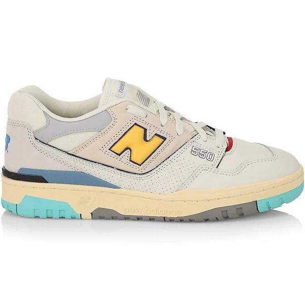New Balance | Women 550 Leather Sneakers White/Yellow 5