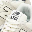 New Balance Women's 574 Beige/Blacktop/Angora - Size 5