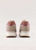 New Balance Women's 574+ Driftwood/Washed Burgundy/Sea Salt - Size 11