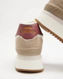 New Balance Women's 574+ Driftwood/Washed Burgundy/Sea Salt - Size 11