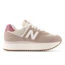 New Balance Women's 574+ Driftwood/Washed Burgundy/Sea Salt - Size 11