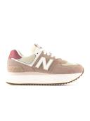 New Balance Women's 574+ Driftwood/Washed Burgundy/Sea Salt - Size 7