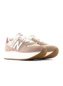 New Balance Women's 574+ Driftwood/Washed Burgundy/Sea Salt - Size 7