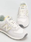 New Balance Women's 574 - Grey/White/Yellow (Size 5.5)