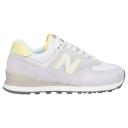 New Balance Women's 574 - Grey/White/Yellow (Size 8.5)