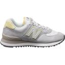 New Balance Women's 574 - Grey/White/Yellow (Size 8.5)
