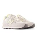 New Balance Women's 574 - Grey/White/Yellow (Size 8.5)