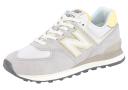 New Balance Women's 574 - Grey/White/Yellow (Size 8.5)