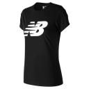 New Balance Women's Essentials Stacked Logo Cotton Oversized T-Shirt Black - Size M