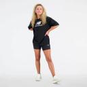 New Balance Women's Essentials Stacked Logo Cotton Oversized T-Shirt Black - Size XL