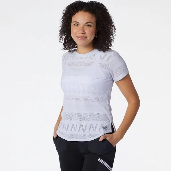 New Balance Women's Q Speed Jacquard Short Sleeve Silent Grey - Size M
