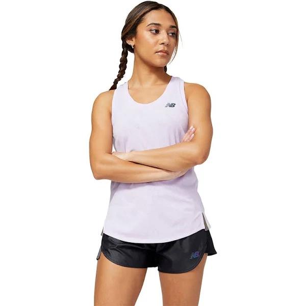 New Balance Women's Q Speed Jacquard Tank Cyber Lilac - Size XL