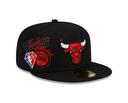New Era 9Fifty Snapback Cap - Monogram Chicago Bulls Black S/M