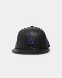 New Era Los Angeles Dodgers 'PU Leather' 59Fifty Fitted Black Leather