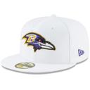 New Era Men's White Baltimore Ravens Omaha 59Fifty Fitted Hat