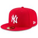New Era Mens New York Yankees MLB Authentic Collection 59FIFTY Cap, Adult, Scarlet